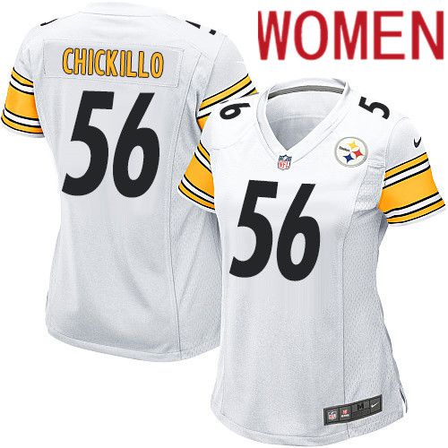 Women Pittsburgh Steelers #56 Anthony Chickillo Nike White Game NFL Jersey->women nfl jersey->Women Jersey